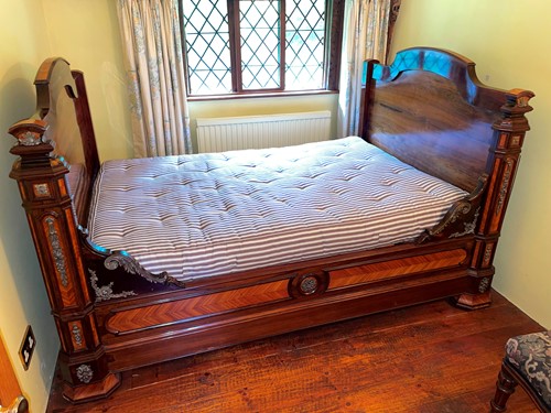 Lot 342 - A French kingwood and rosewood small double...
