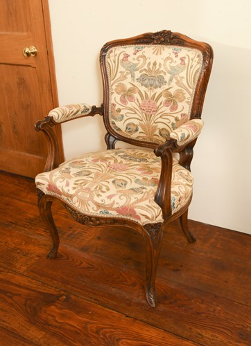 Lot 344 - A reproduction French open armchair