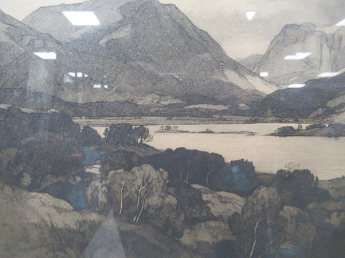 Lot 290 - L R Squirrel, Lakeland landscape, aquatint,...