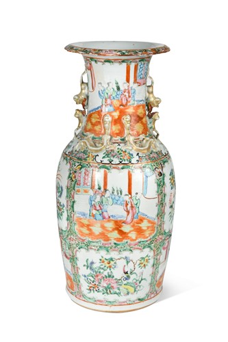 Lot 460 - A Chinese famille rose porcelain baluster vase, late Qing Dynasty, circa 1880