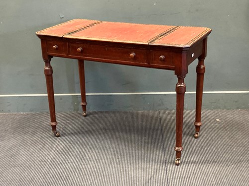 Lot 352 - A late Victorian inlaid work table with two...