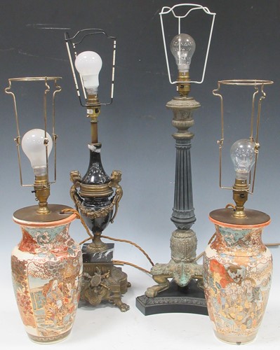 Lot 40 - A Regency style metal table lamp, 68cm high...