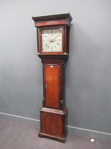 Lot 331 - An oak country longcase clock, 208cm