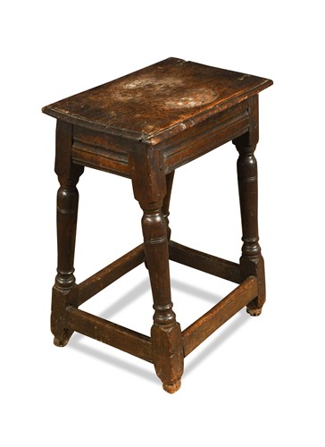 Lot 349 - An oak joint stool, 17th century