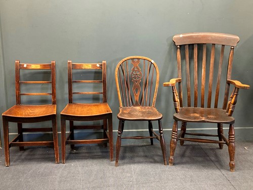 Lot 427 - Various odd chairs including grandfather...