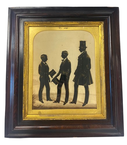 Lot 609 - Frederick Frith (1819-1871), a silhouette portrait of three gentlemen