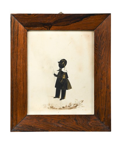 Lot 608 - A trio of silhouettes of children, 19th century