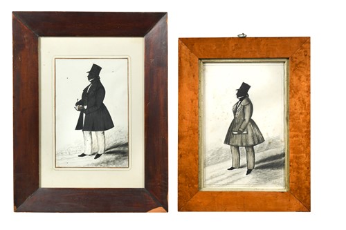 Lot 611 - T Lewis (act.1808-1840), two silhouettes of gentlemen, 19th century