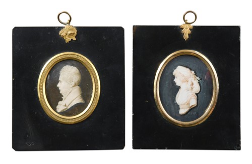 Lot 610 - Two portrait miniatures on ivory, 18th century