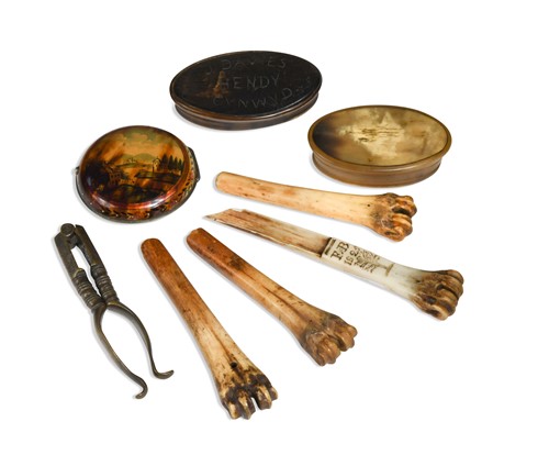 Lot 402 - A collection of four knuckle bone corers, 19th century