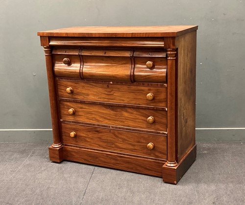 Lot 450 - A Scottish mahogany chest of drawers with...