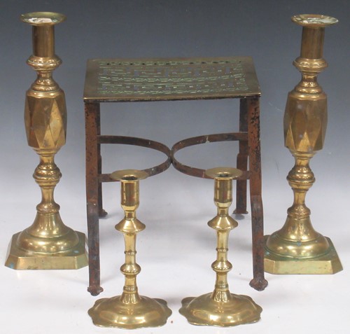 Lot 68 - An Ainsworth of Warrington brass trivet, a...