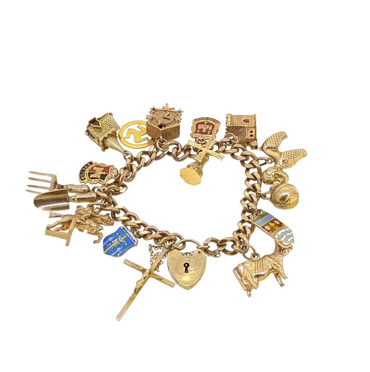 C RESPECT GOLD CHARM BRACELET