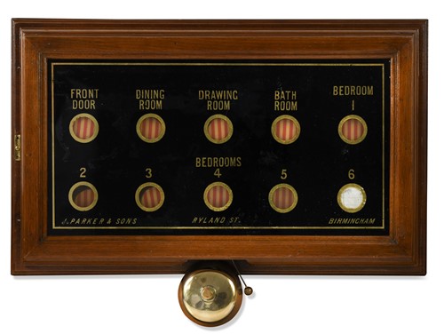 Lot 664 - J. Parker & Sons of Birmingham, a mahogany-framed servant's bell indicator box