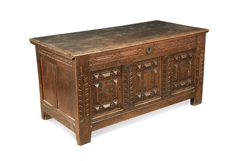 Lot 312 - An oak coffer, 17th century