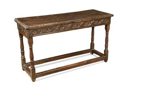 Lot 352 - An oak low table, 17th century and later