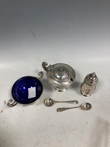 Lot 223 - Three silver condiments to include a mustard...