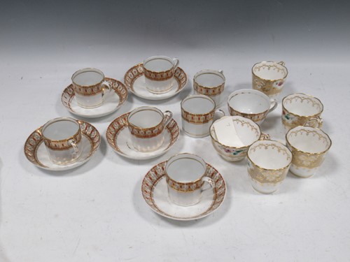 Lot 130 - A Regency red and gilt painted tea service to...