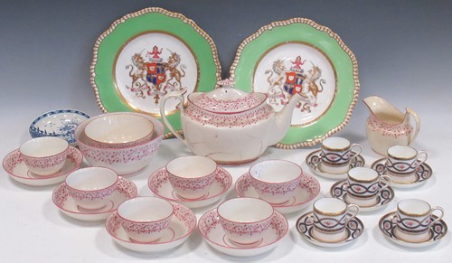 Lot 70 - A pair of Spode Felspar Armorial plates,...