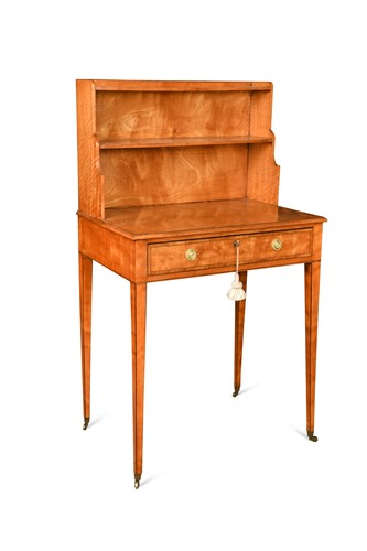 Lot 562 - A George III satinwood bonheur du jour writing desk