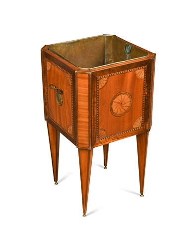 Lot 560 - An inlaid satinwood plant stand, 19th century