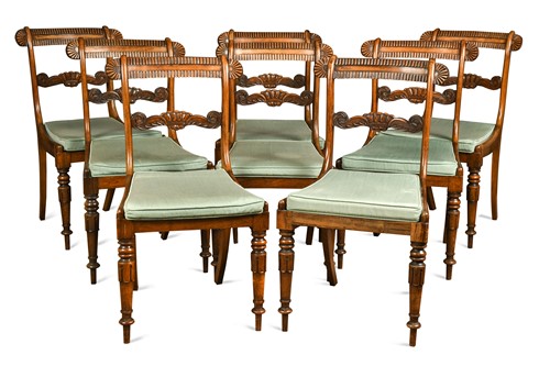 Lot 493 - A set of eight Regency rosewood dining chairs