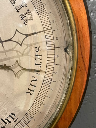 Lot 564 - A satinwood banjo barometer by Dixey, London, of narrow proportions, 19th century