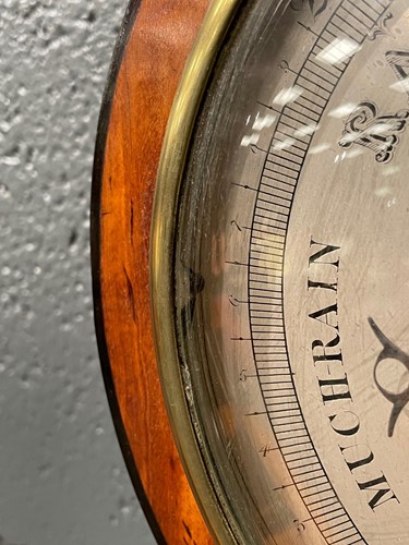 Lot 564 - A satinwood banjo barometer by Dixey, London, of narrow proportions, 19th century