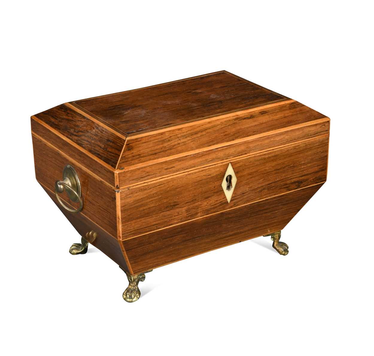 Lot 580 - A small Regency rosewood workbox,