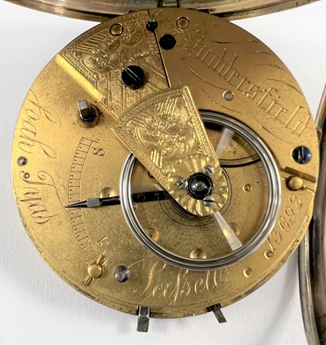 Lot 304 - Joah. Tyas, Scissett, Huddersfield - A late 19th century silver open faced pocket watch with chain