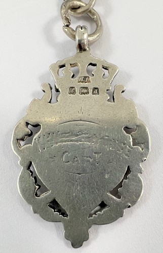 Lot 304 - Joah. Tyas, Scissett, Huddersfield - A late 19th century silver open faced pocket watch with chain
