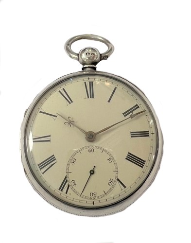 Lot 304 - Joah. Tyas, Scissett, Huddersfield - A late 19th century silver open faced pocket watch with chain