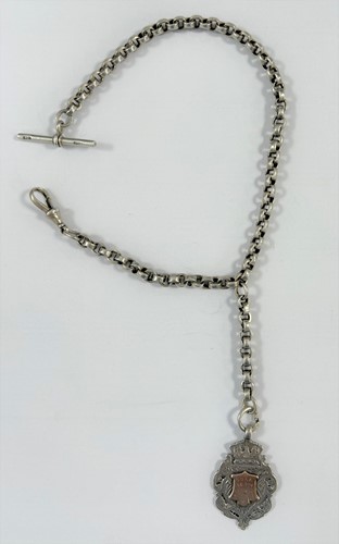 Lot 304 - Joah. Tyas, Scissett, Huddersfield - A late 19th century silver open faced pocket watch with chain