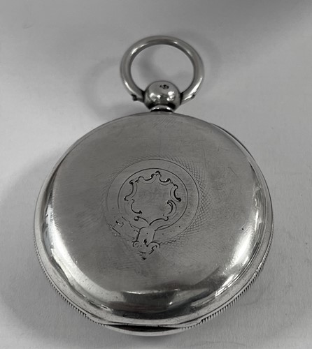 Lot 304 - Joah. Tyas, Scissett, Huddersfield - A late 19th century silver open faced pocket watch with chain