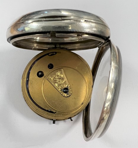 Lot 304 - Joah. Tyas, Scissett, Huddersfield - A late 19th century silver open faced pocket watch with chain