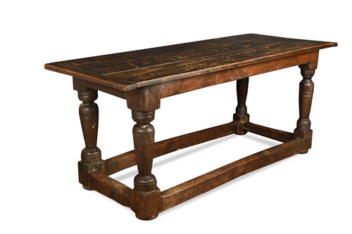 Lot 313 - An oak refectory table, 18th century