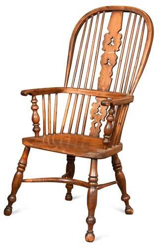 Lot 377 - A yewwood Windsor armchair, 19th century
