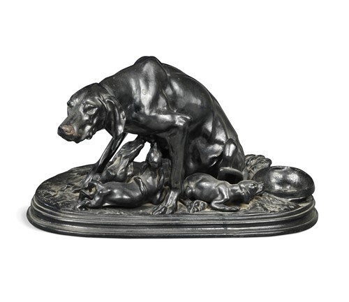 Lot 639 - After Pierre-Jules Mêne (1810-1879), Bitch with Pups