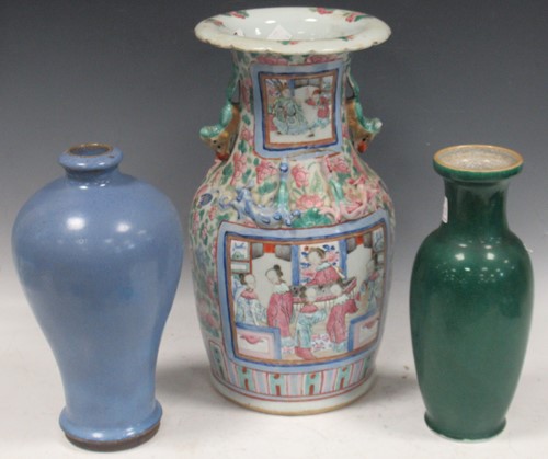 Lot 144 - A Chinese famille rose porcelain baluster vase,...