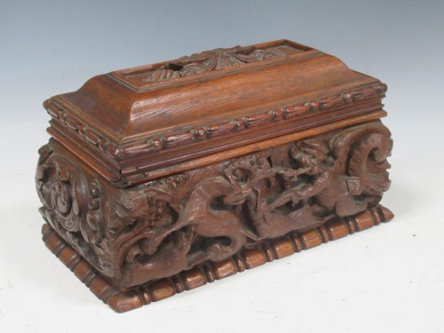 Lot 83 - A 19th century rectangular wooden table casket...