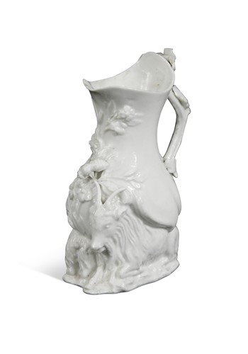 Lot 361 - A rare Chelsea white 'goat and bee' jug, circa 1745-47