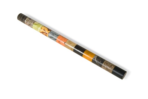 Lot 642 - A banded specimen marble rule, late 19th or early 20th century