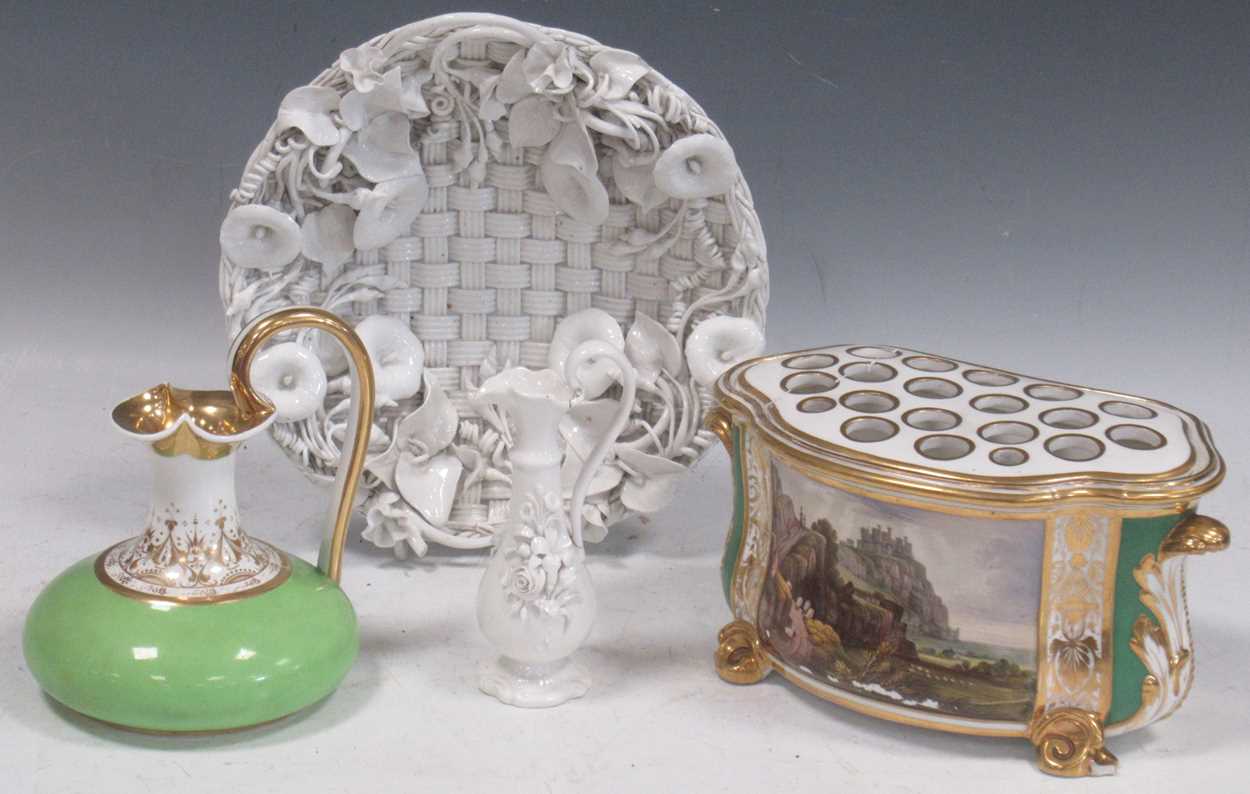 Lot 10 - A Bloor Derby bough pot and cover, painted in...