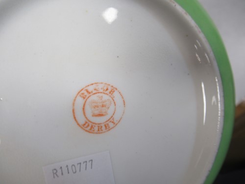 Lot 10 - A Bloor Derby bough pot and cover, painted in...