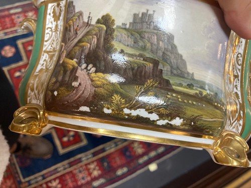Lot 10 - A Bloor Derby bough pot and cover, painted in...