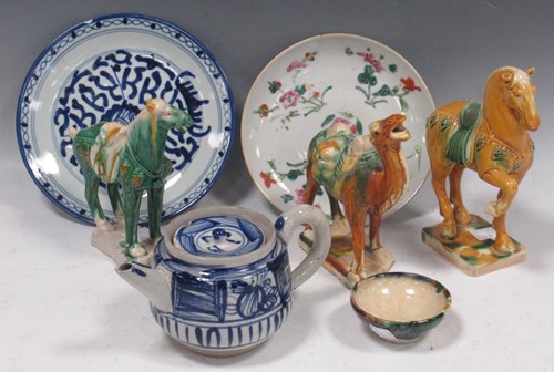 Lot 25 - A group of three Tang-style model horses and...
