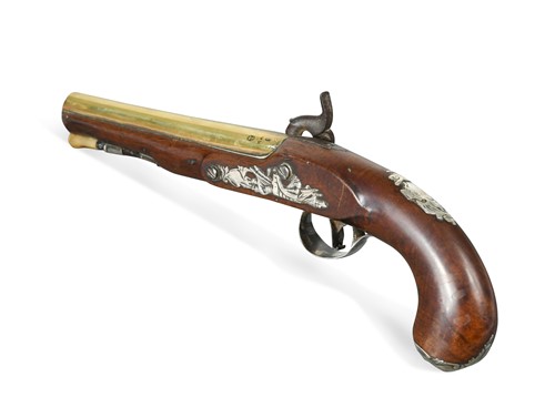 Lot 440 - An early 19th century percussion cap pistol by J & G Gibbs, London