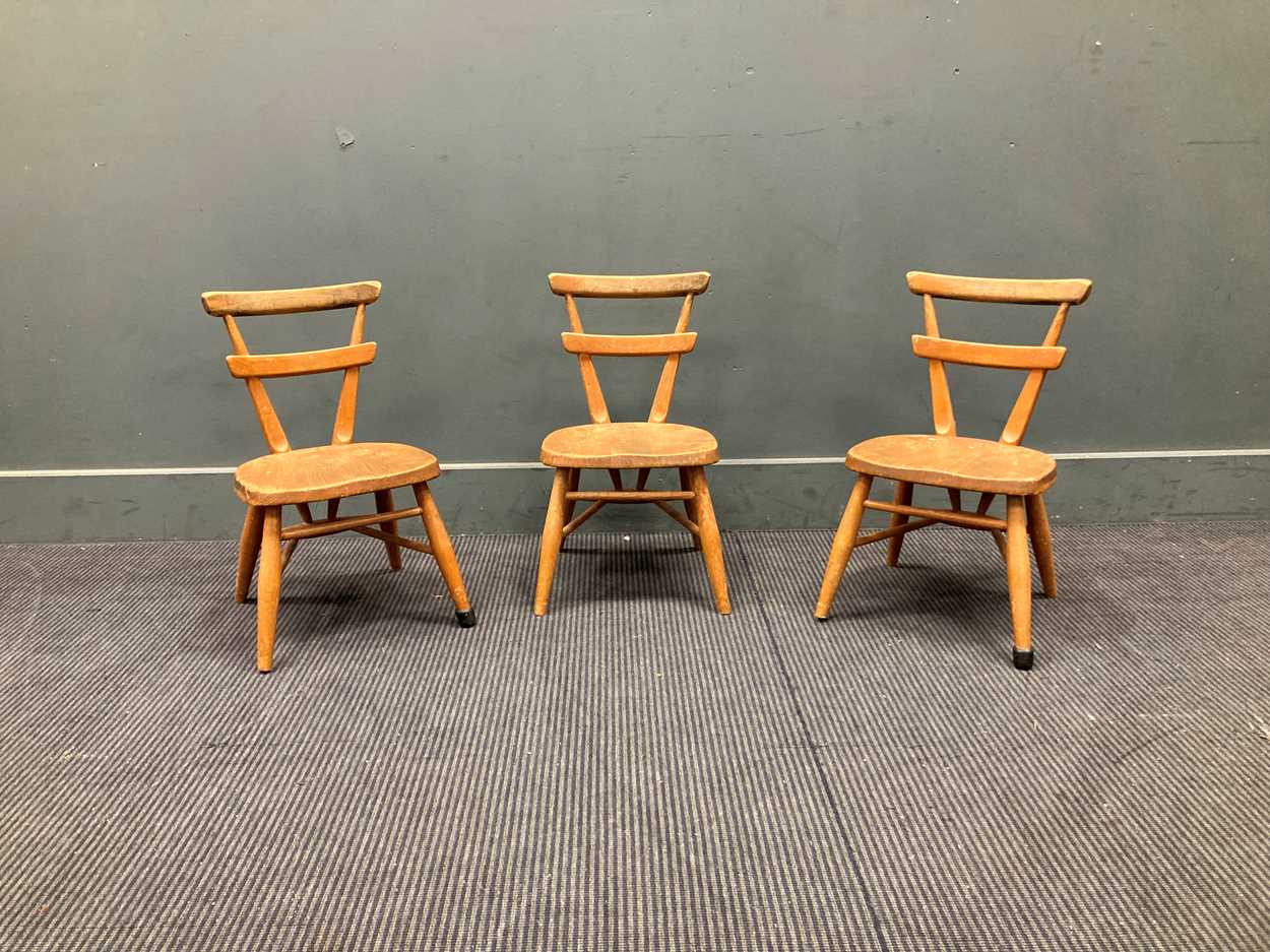 Lot 493 - Three Ercol child's chairs 52 x 29 x 28cm