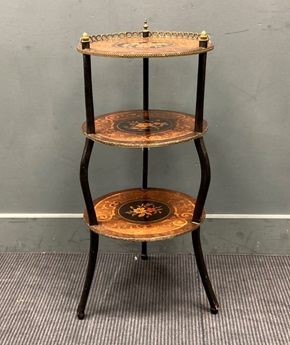 Lot 503 - A three tier inlaid etagere, 79.5 x 36cm