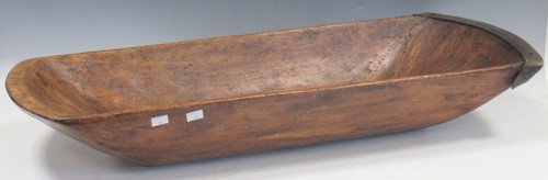 Lot 119 - A primitive dug out bowl, 14 x 86 x 36cm